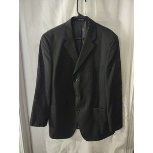 Van Heusen Blazer Jacket Size 42R Black Pinstripe